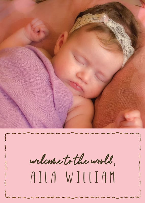 Dotted border -  tarjeta de recién nacido