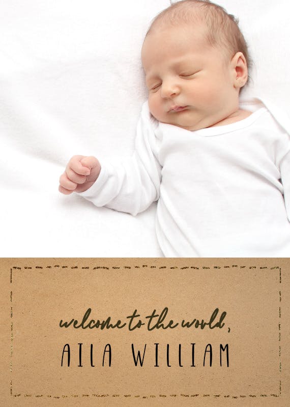 Dotted border -  tarjeta de recién nacido