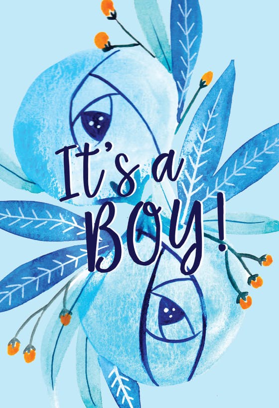 Floral it's a boy -  baby shower & new baby card