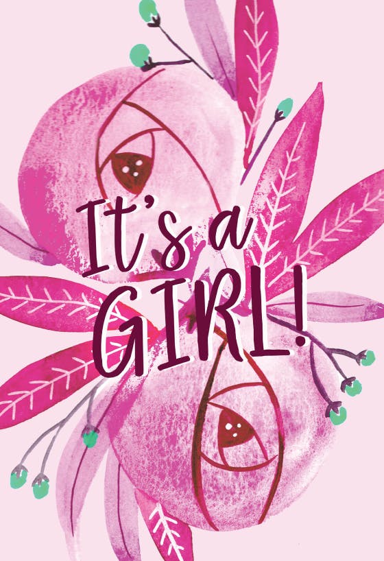 Floral it's a girl - congratulations card