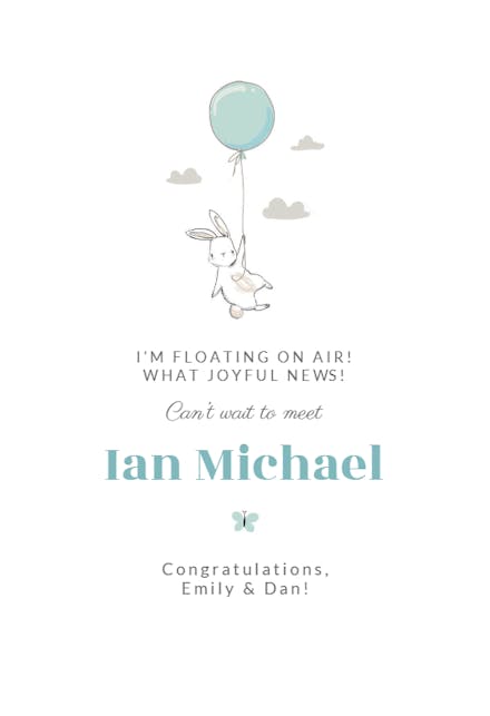 Funny Bunny - Tarjeta De Recién Nacido