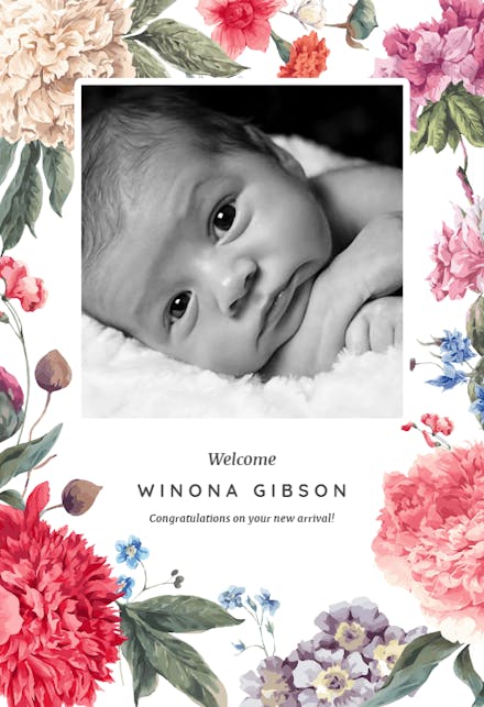 Garden Glory - Tarjeta De Recién Nacido