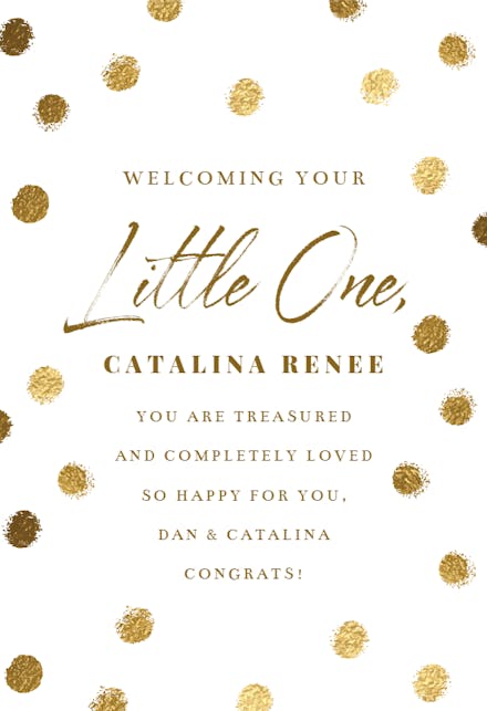 occasions card -  Gold Dots