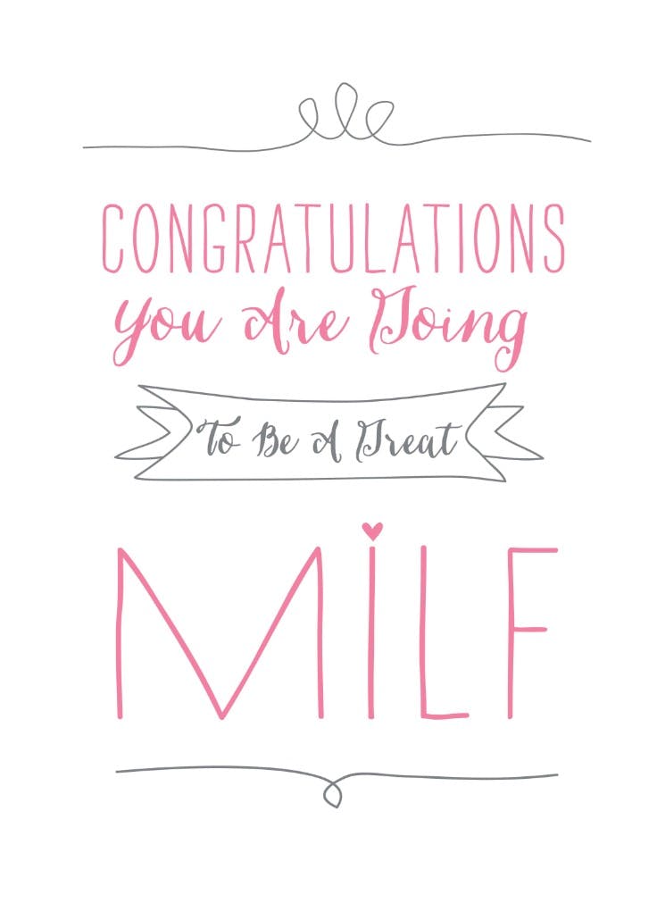 Great milf - baby shower & new baby card