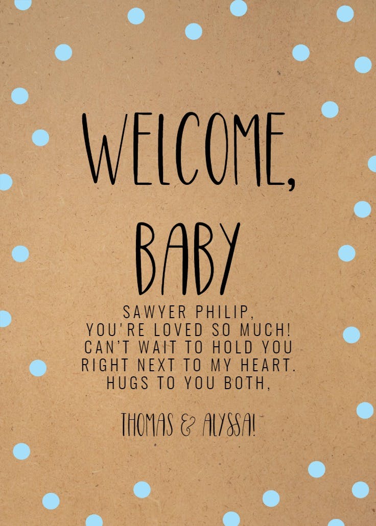 Heart hugs - baby shower & new baby card
