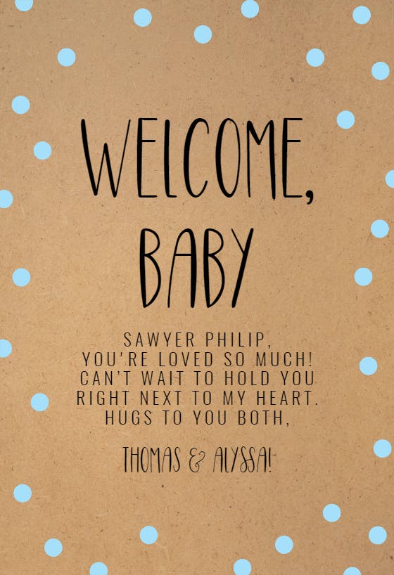 Heart hugs -  baby shower & new baby card