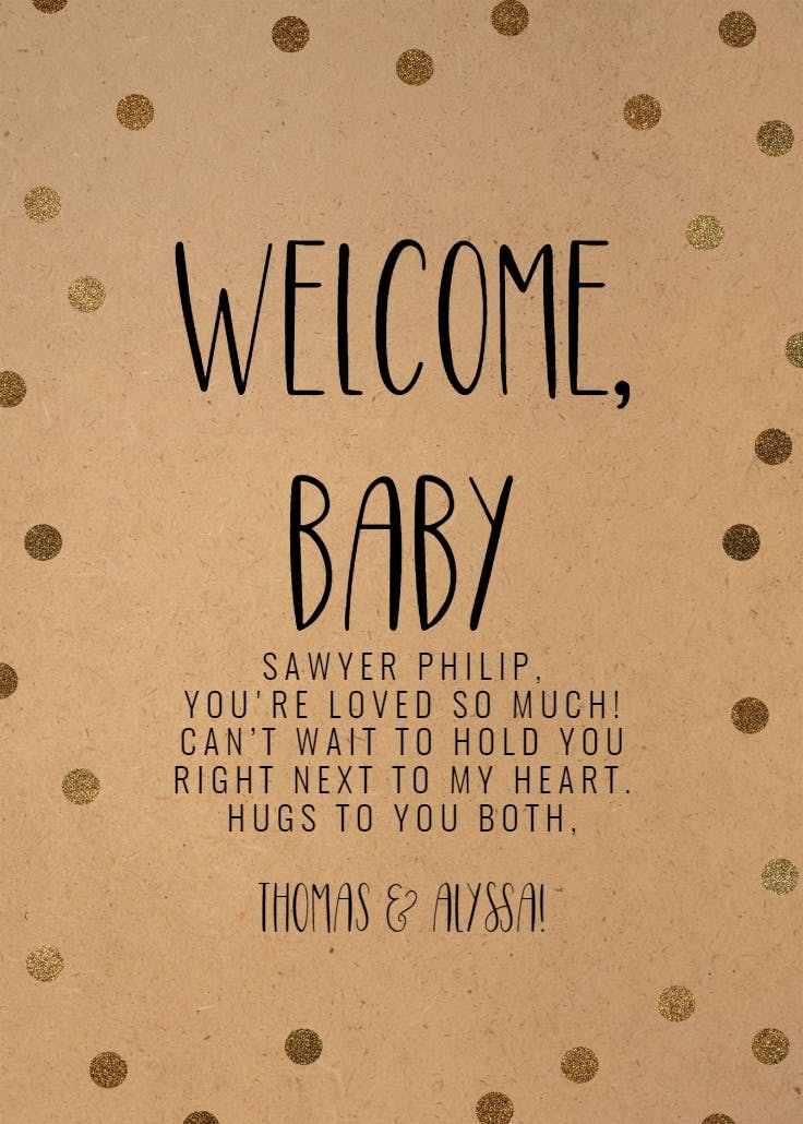 Heart hugs - baby shower & new baby card