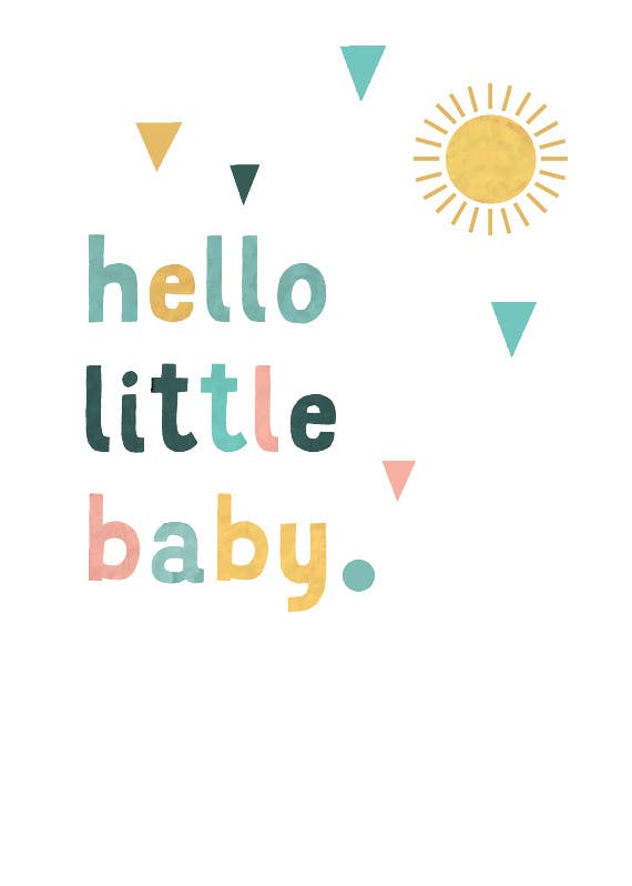 Hello little baby -  tarjeta de recién nacido