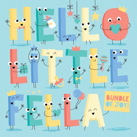 Hello Little Fella - Tarjeta De Recién Nacido