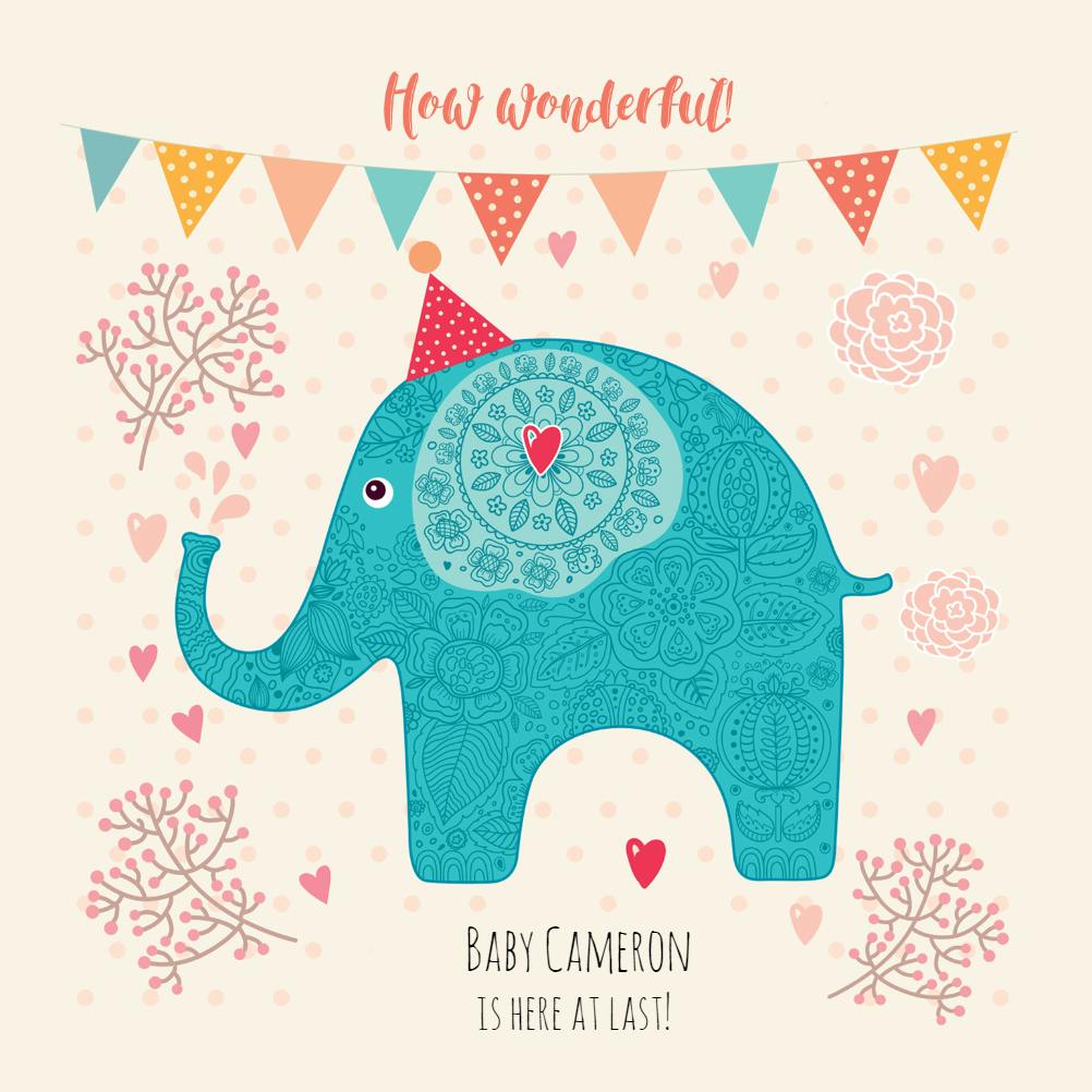 Hugely happy - baby shower & new baby card