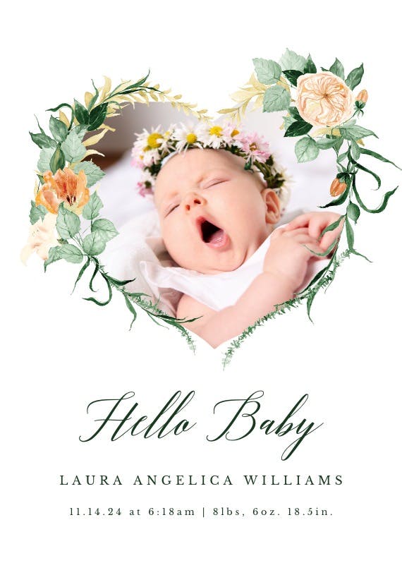 Indian summer love -  baby shower & new baby card
