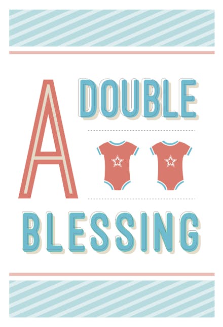 Joy Times Two - Tarjeta De Recién Nacido