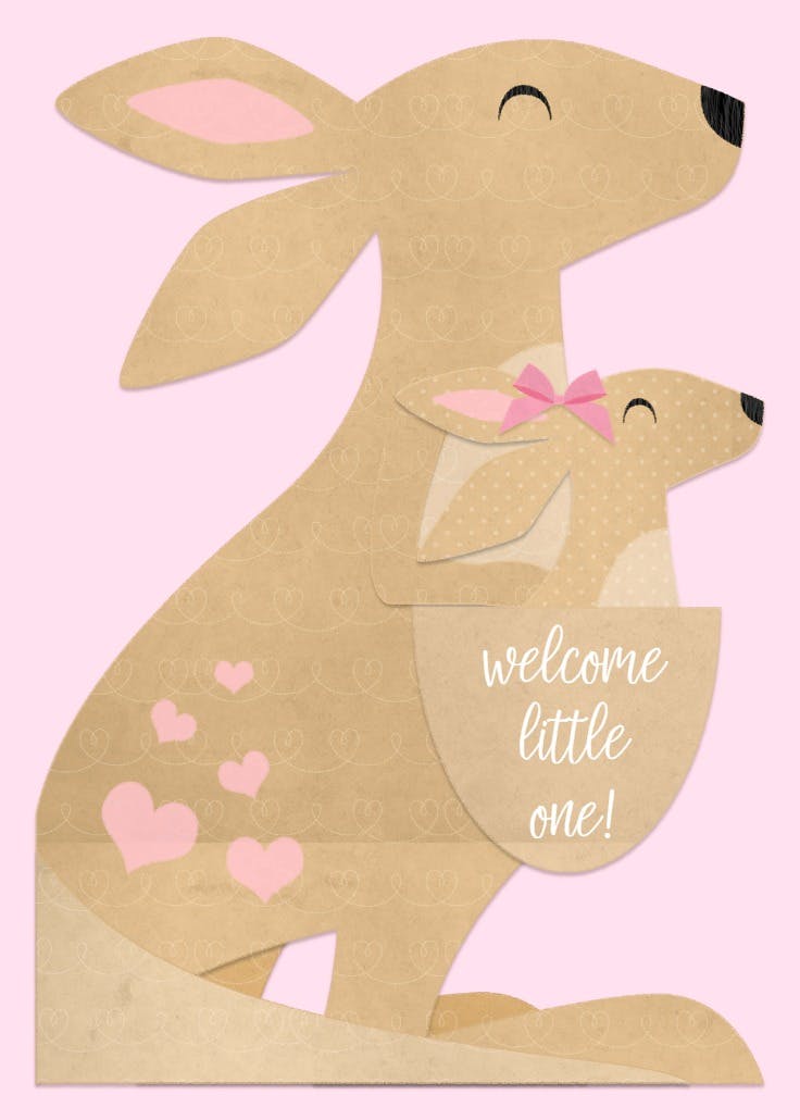 Kangaroo - baby shower & new baby card