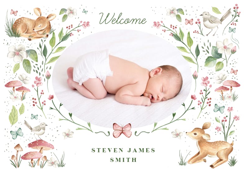Little forest -  baby shower & new baby card