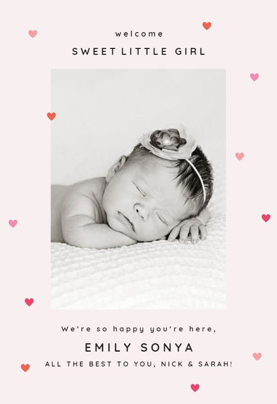 Love sprinkles - tarjeta de recién nacido