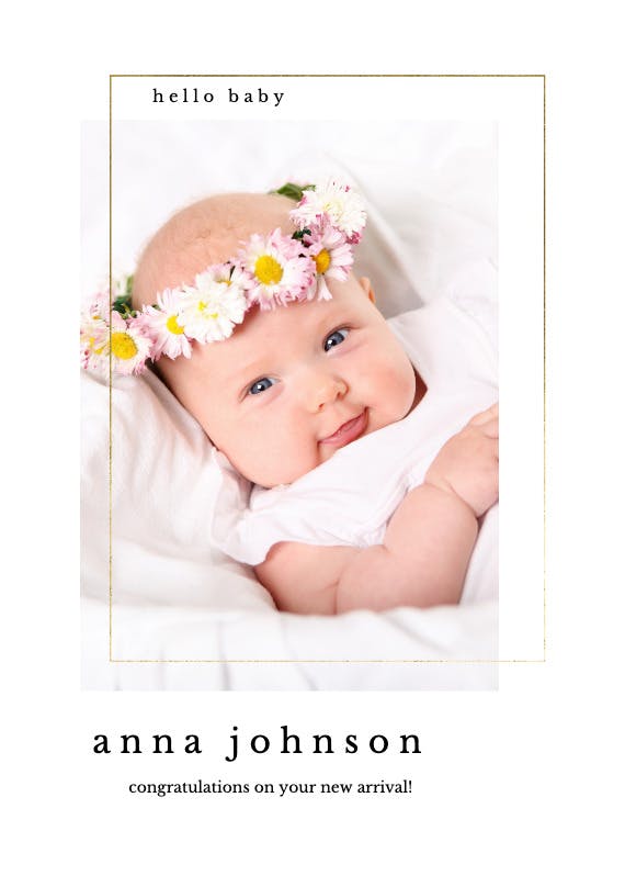 Lux photo frame -  baby shower & new baby card