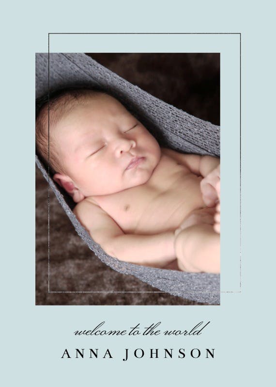 Lux photo frame -  baby shower & new baby card