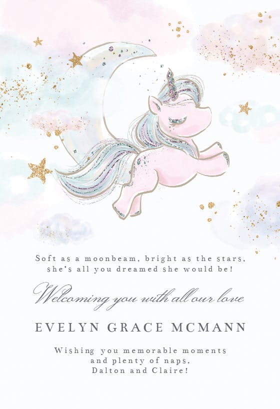 Magical moon -  baby shower & new baby card