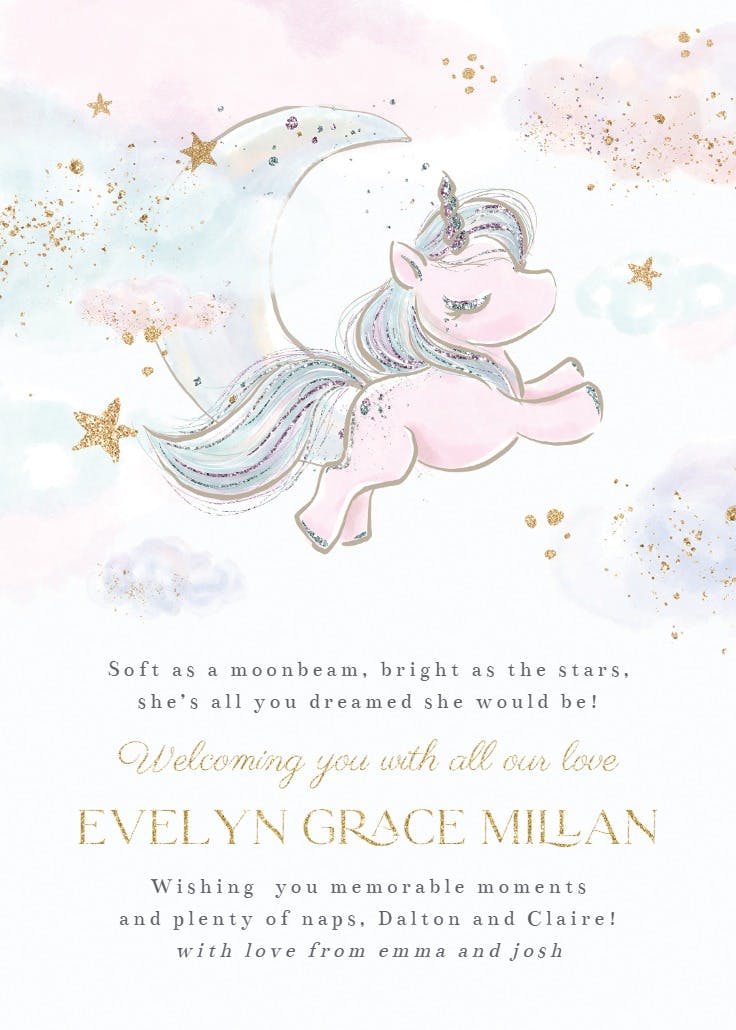 Magical moon - baby shower & new baby card