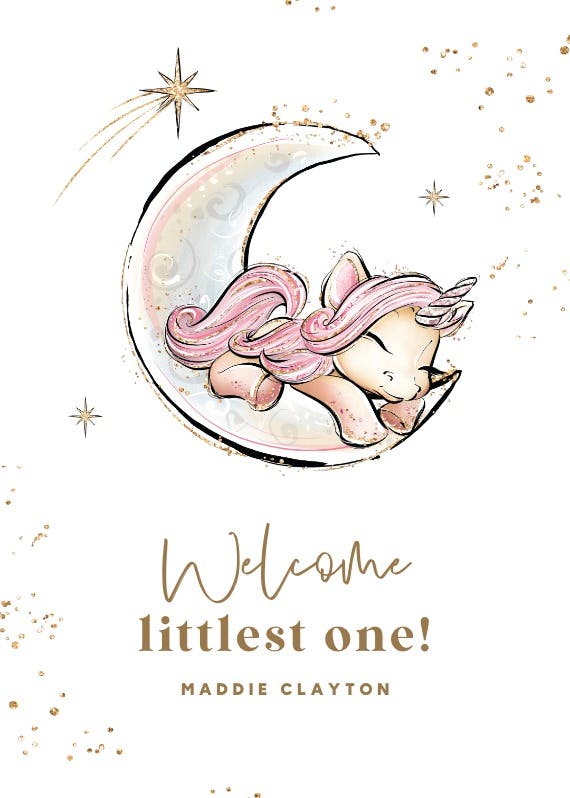 Magical moon - tarjeta de recién nacido