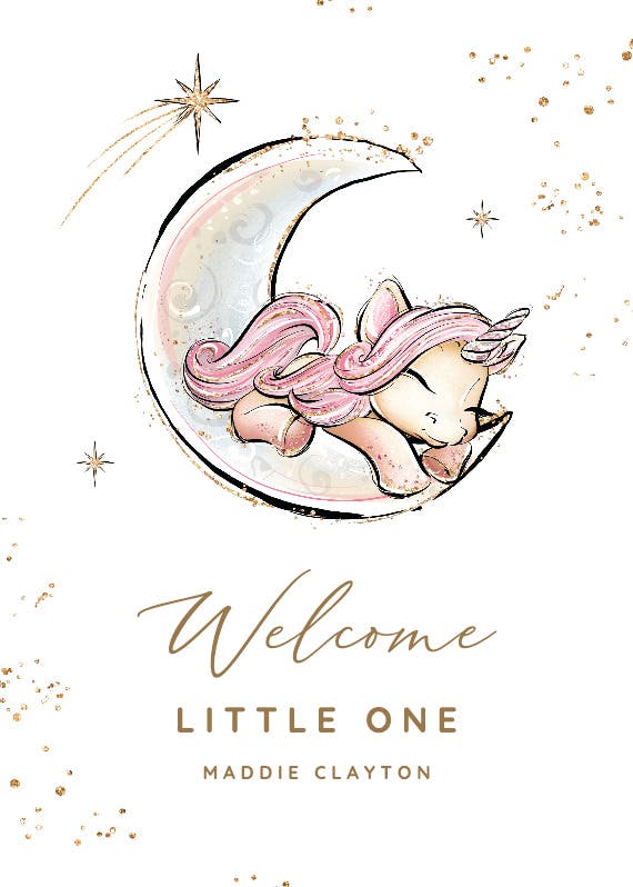 Magical moon -  tarjeta de recién nacido