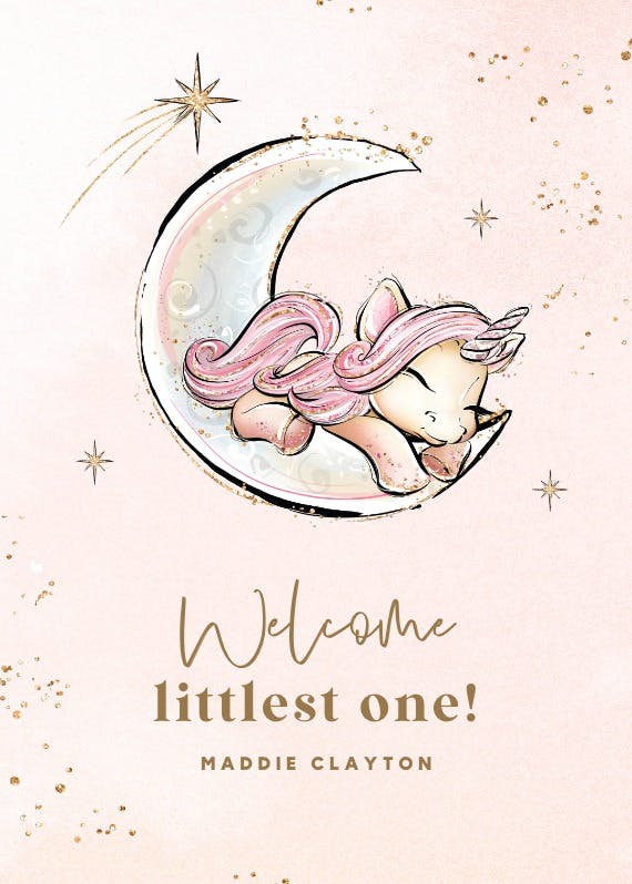 Magical moon - tarjeta de recién nacido