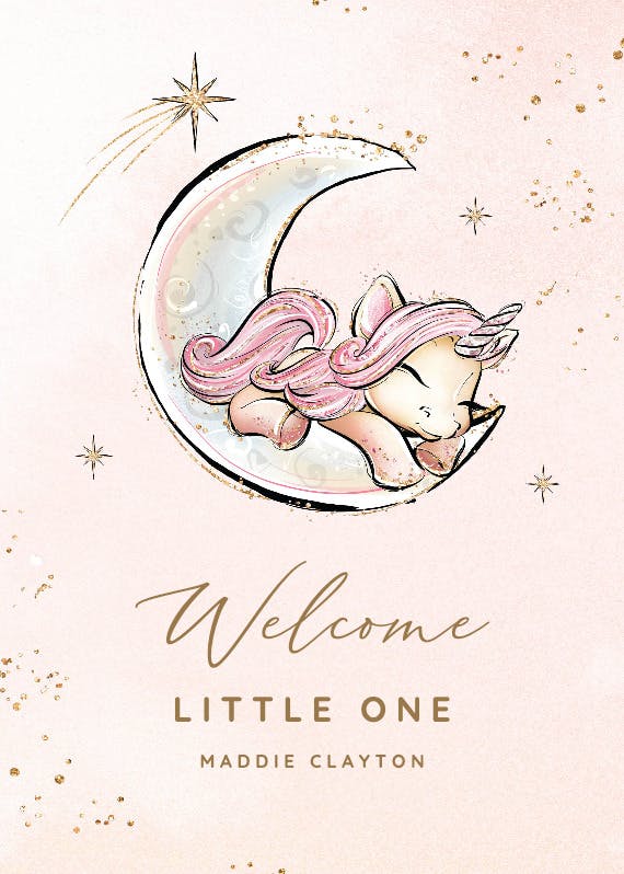 Magical moon -  tarjeta de recién nacido