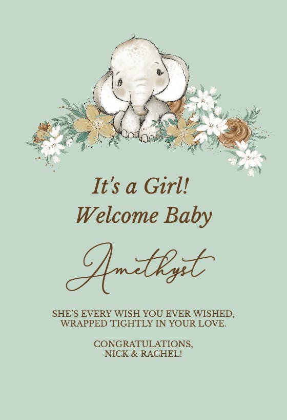 Memorable moments - baby shower & new baby card