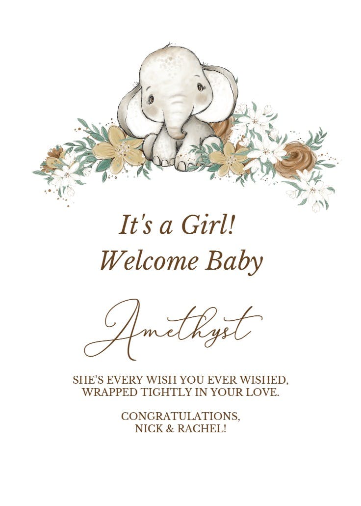 Memorable moments - baby shower & new baby card