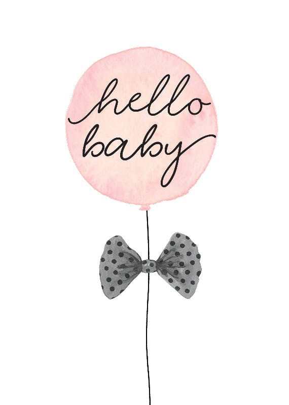 Minimal balloons -  tarjeta de recién nacido