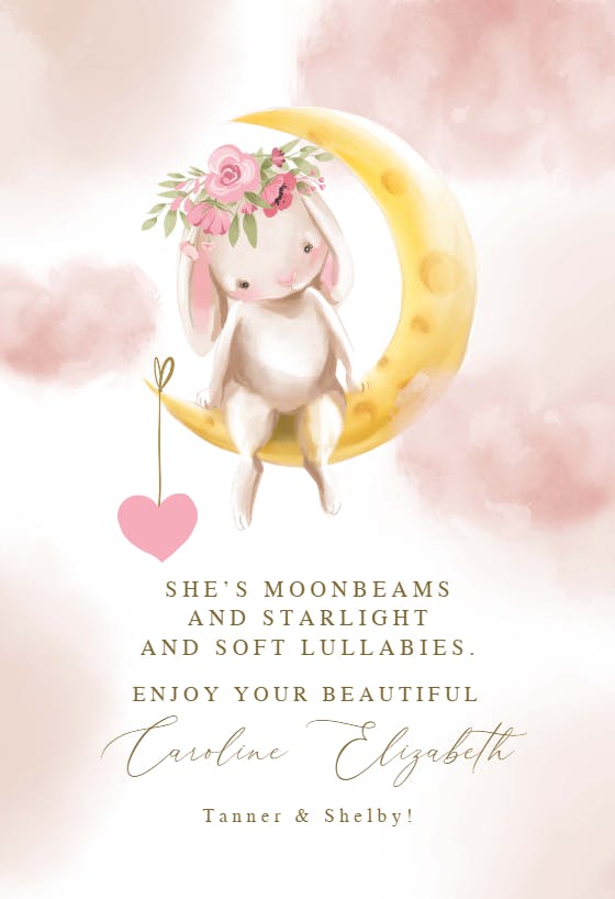 Moonlight moments -  baby shower & new baby card