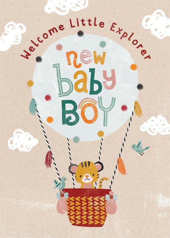 New baby explorer -  baby shower & new baby card