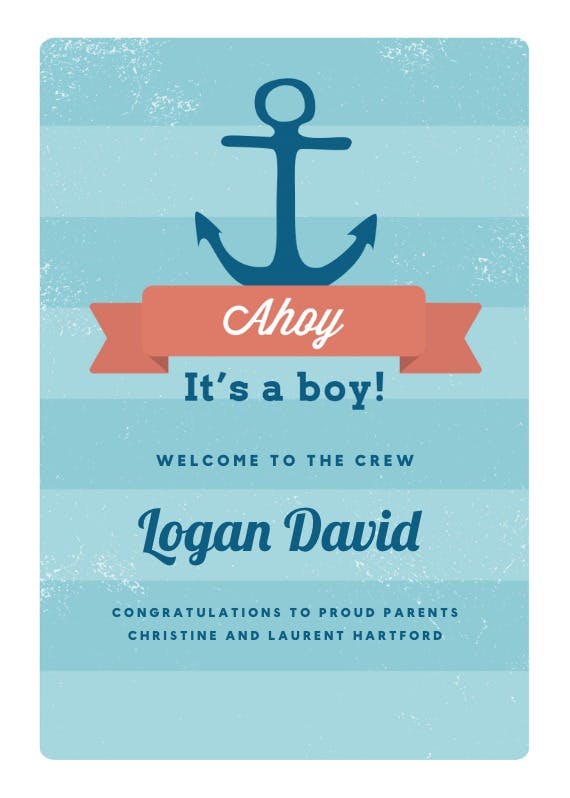 New crew - baby shower & new baby card
