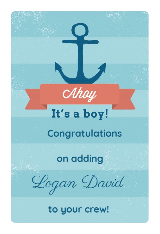 New crew -  baby shower & new baby card