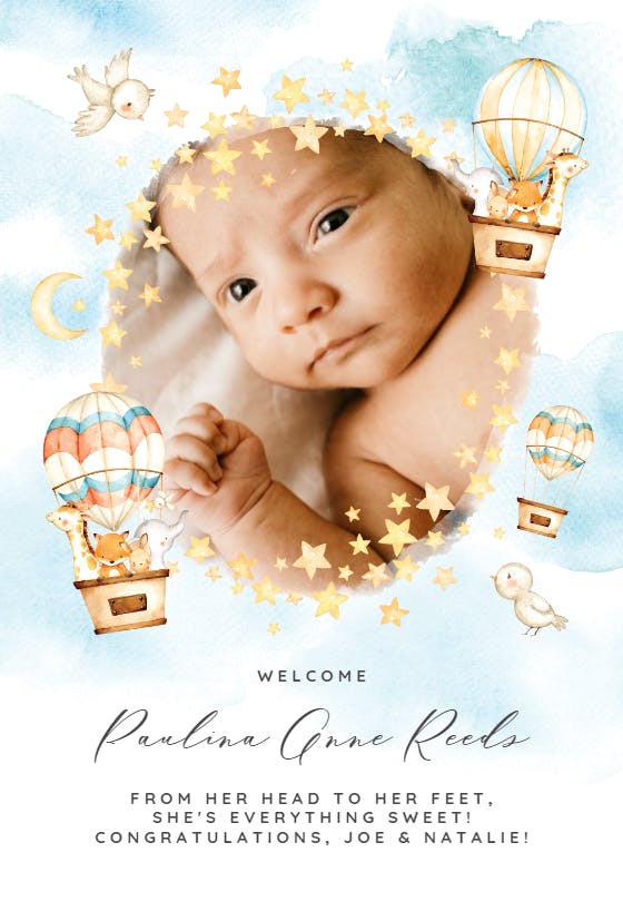 Newest star -  tarjeta de recién nacido
