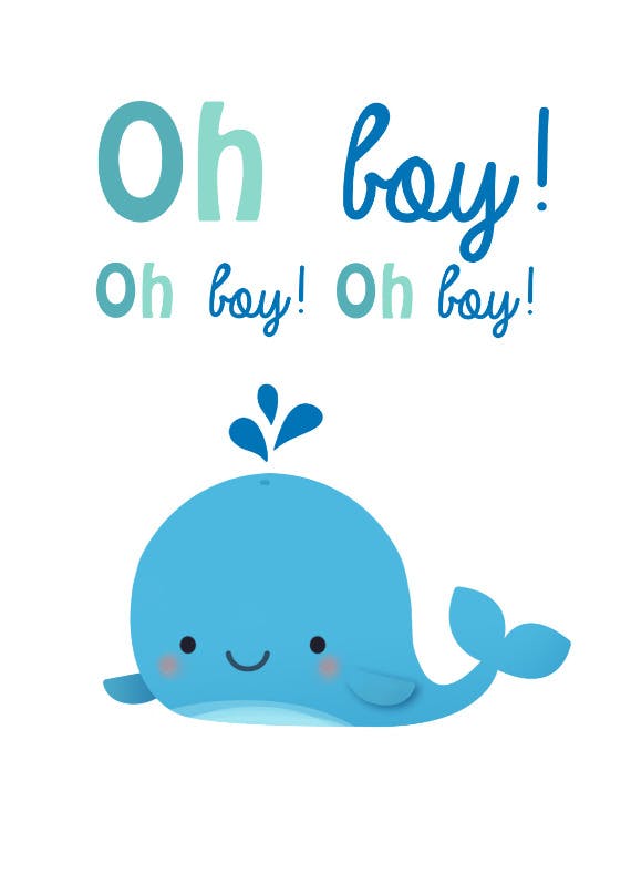 Oh boy -  baby shower & new baby card