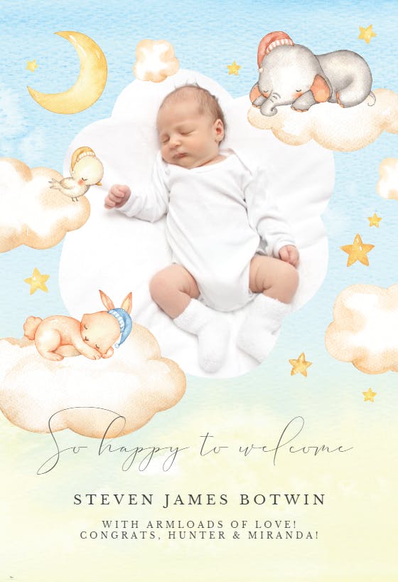 On cloud 9 - free occasions card -
