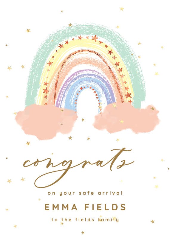 Pastel rainbow -  free congratulations card