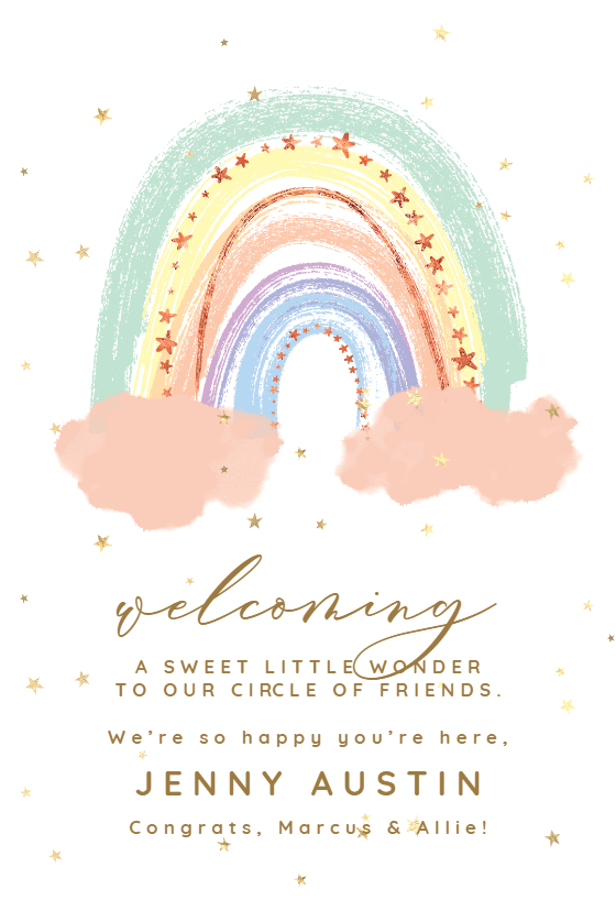 Pastel Rainbow - Baby Shower & New Baby Card (Free) | Greetings Island