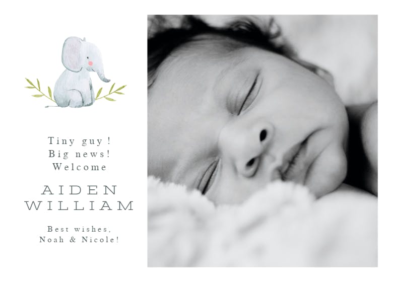 Photo feature -  baby shower & new baby card