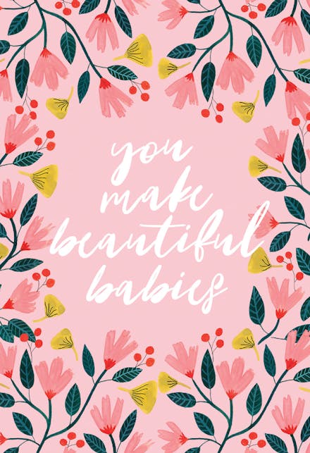 Pink Floral - Tarjeta De Recién Nacido