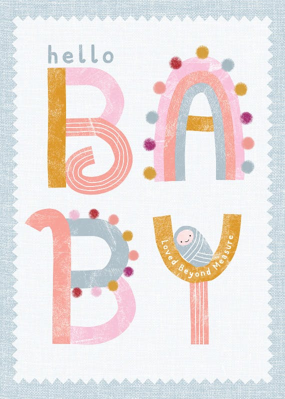 Pom pom baby -  baby shower & new baby card