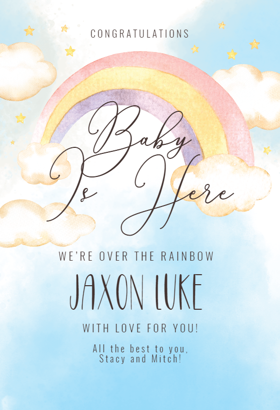 Colorful Sky - Baby Shower & New Baby Card | Greetings Island