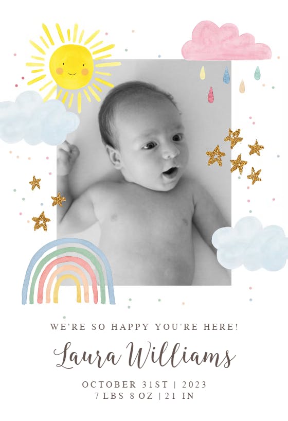 Rainbow Magic - Baby Shower & New Baby Card | Greetings Island