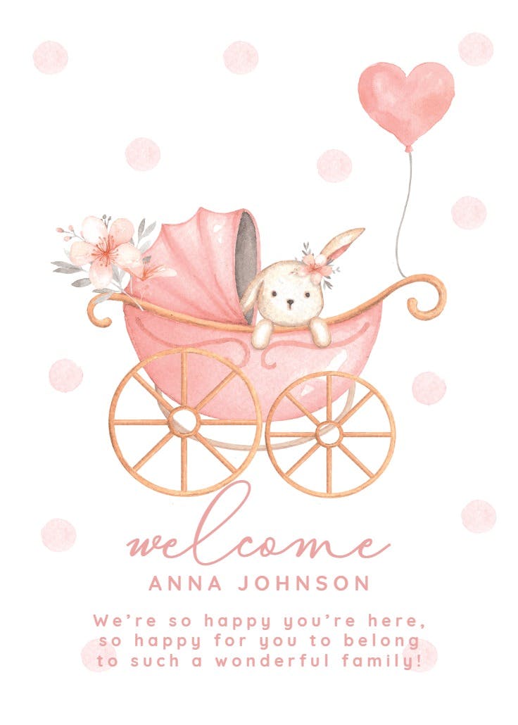 Royal carriage - baby shower & new baby card