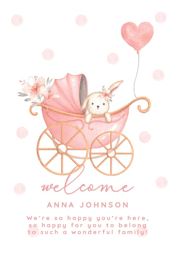 Royal carriage -  baby shower & new baby card