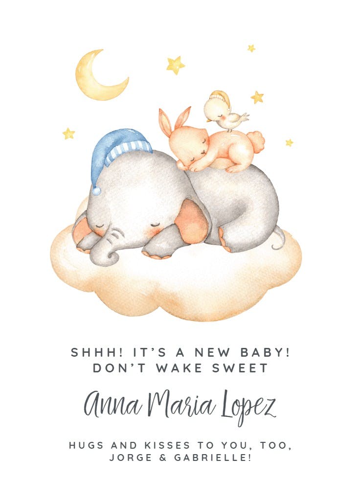 Sleepytime - baby shower & new baby card