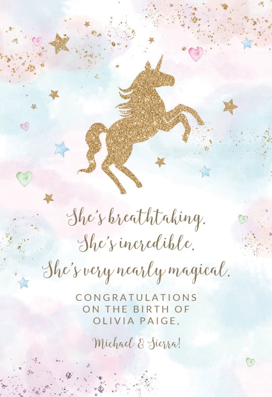 Star-sprinkled sky -  tarjeta de recién nacido