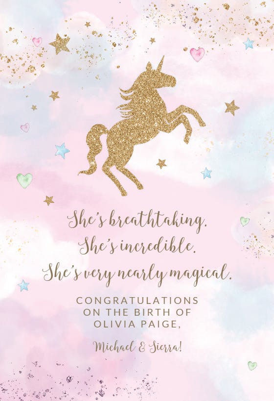 Star-sprinkled sky -  tarjeta de recién nacido