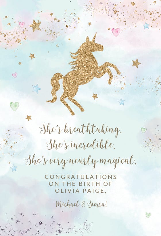 Star-sprinkled sky -  baby shower & new baby card